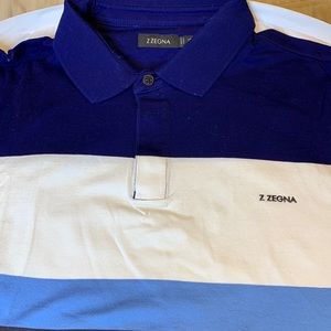 Z Zegna Mens Polo Striped New size XL